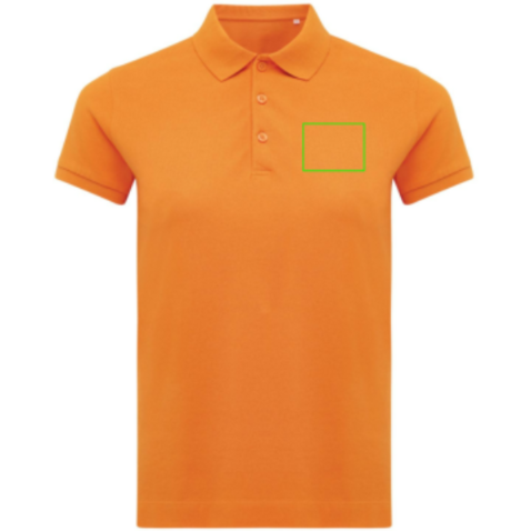 IQONIQ Yosemite Damen Piqué-Poloshirt aus rec. Baumwolle orange bedrucken, Art.-Nr. T4200.044.XXS