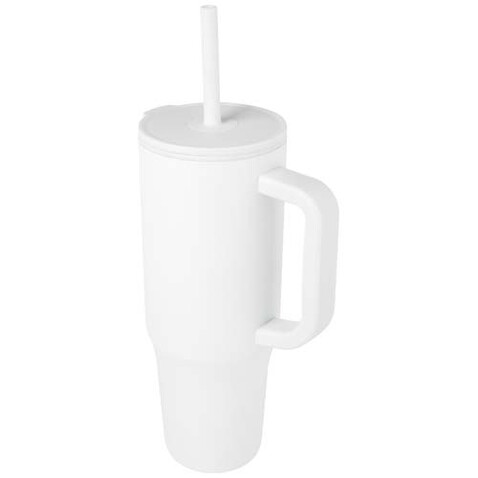 Brady 900 ml RCS-zertifizierter Isolierbecher mit Silikon Trinkhalm, weiss bedrucken, Art.-Nr. 10086701