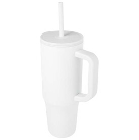 Brady 900 ml RCS-zertifizierter Isolierbecher mit Silikon Trinkhalm, weiss bedrucken, Art.-Nr. 10086701