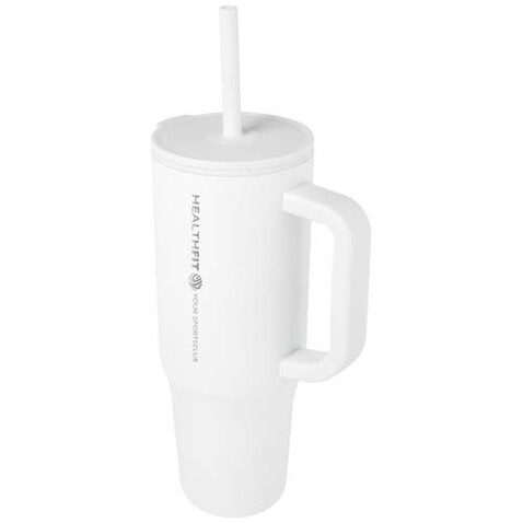 Brady 900 ml RCS-zertifizierter Isolierbecher mit Silikon Trinkhalm, weiss bedrucken, Art.-Nr. 10086701