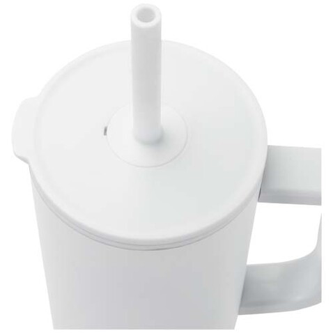 Brady 900 ml RCS-zertifizierter Isolierbecher mit Silikon Trinkhalm, weiss bedrucken, Art.-Nr. 10086701
