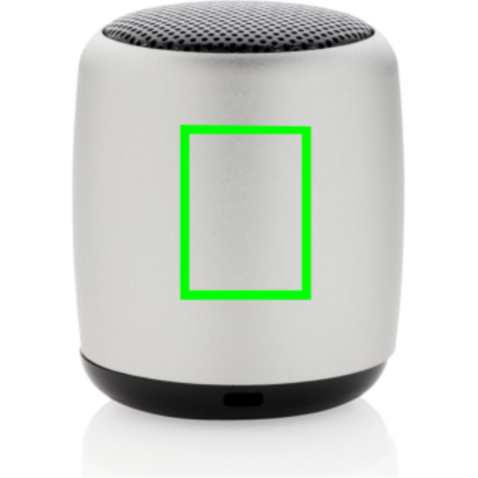Kabelloser Mini-Lautsprecher aus Aluminium silber bedrucken, Art.-Nr. P329.392