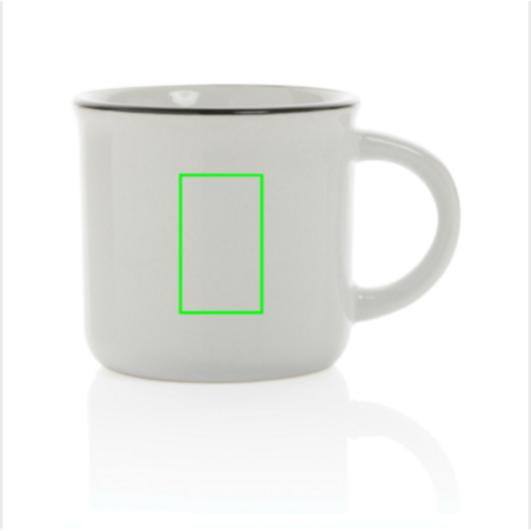 Vintage Keramiktasse, 280ml weiß, weiß bedrucken, Art.-Nr. P434.033
