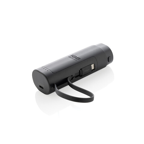 CycleCell 5000mah Powerbank mit herausnehmbarer Batterie schwarz bedrucken, Art.-Nr. P322.5301