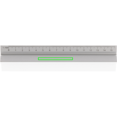 15cm Dreikantlineal aus Aluminium silber bedrucken, Art.-Nr. P165.142
