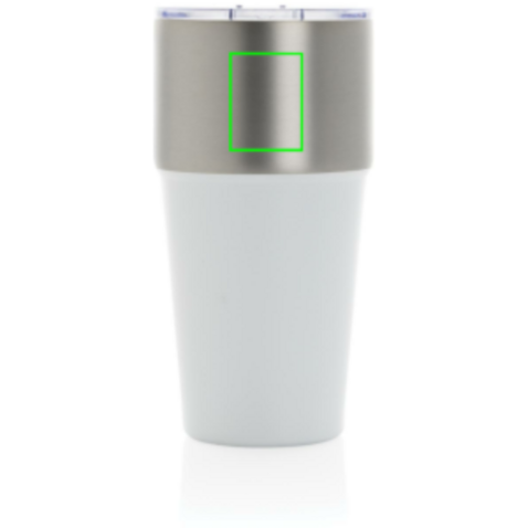 Fluid Becher aus RCS-zertifiziert recyceltem Stahl, 500ml weiß bedrucken, Art.-Nr. P437.1303