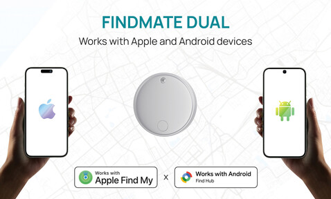 Findmate Dual IPX5 Artikel-Finder aus RCS recyceltem ABS weiß bedrucken, Art.-Nr. P301.6203