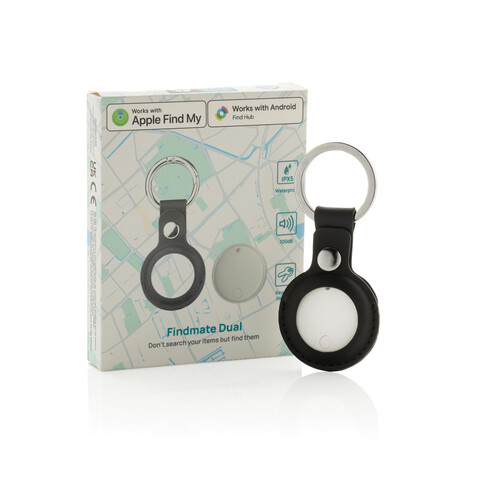 Findmate Dual IPX5 Artikel-Finder aus RCS recyceltem ABS weiß bedrucken, Art.-Nr. P301.6203