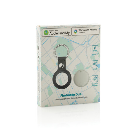 Findmate Dual IPX5 Artikel-Finder aus RCS recyceltem ABS weiß bedrucken, Art.-Nr. P301.6203