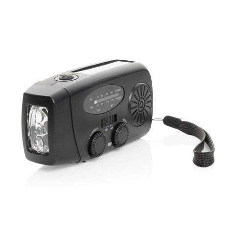 RescueWave Notfallradio aus RCS recyceltem Kunststoff schwarz bedrucken, Art.-Nr. P326.4301