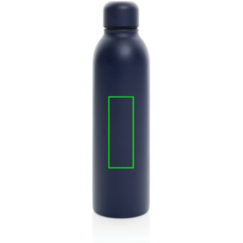 RCS recycelte Stainless Steel Vakuumflasche navy blau bedrucken, Art.-Nr. P433.0425