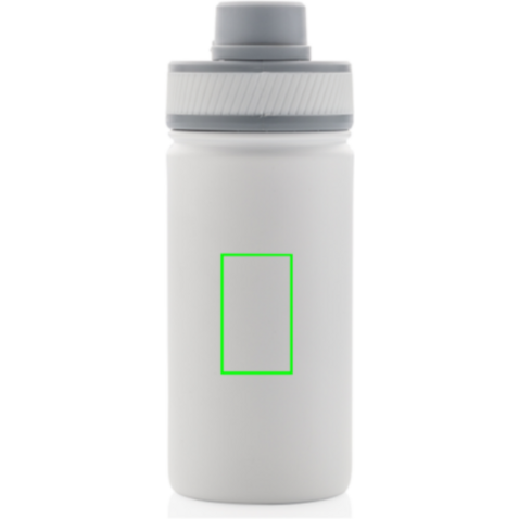 Sport Vakuum-Flasche aus Stainless Steel 550ml weiß, grau bedrucken, Art.-Nr. P436.193