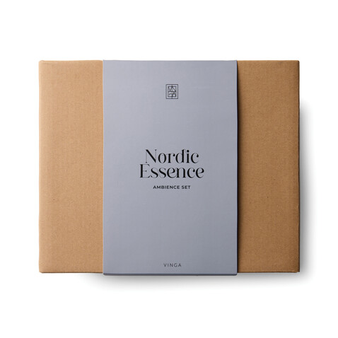 VINGA Nordic Essence Ambiente-Set blau, dunkelbraun bedrucken, Art.-Nr. V2620605