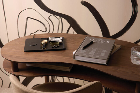VINGA Timo RCS Desk-Charger und Ablage schwarz bedrucken, Art.-Nr. V3080001