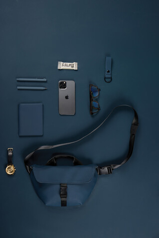 VINGA Baltimore RCS Sling-Bag navy blau bedrucken, Art.-Nr. V7630125