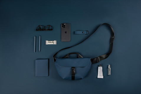 VINGA Baltimore RCS Sling-Bag navy blau bedrucken, Art.-Nr. V7630125