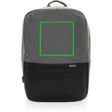 Swiss Peak AWARE™ Anti-Theft-RFID 15.6&quot;-Laptop-Rucksack grau bedrucken, Art.-Nr. P763.132