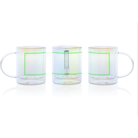 Doppelwandiger Deluxe-Becher aus galvanisiertem Glas transparent bedrucken, Art.-Nr. P433.110 Doppelwandiger Deluxe-Becher aus galvanisiertem Glas transparent bedrucken, Art.-Nr. P433.110