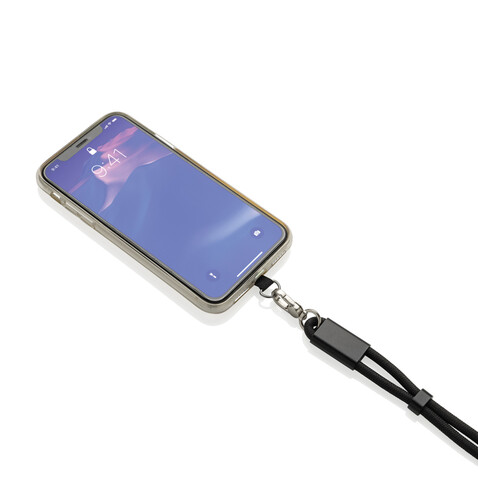 LoopAmp 60W Handgelenksband für Smartphones aus RCS rPET schwarz bedrucken, Art.-Nr. P302.5701 LoopAmp 60W Handgelenksband für Smartphones aus RCS rPET schwarz bedrucken, Art.-Nr. P302.5701
