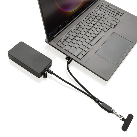 LoopAmp 60W Handgelenksband für Smartphones aus RCS rPET schwarz bedrucken, Art.-Nr. P302.5701 LoopAmp 60W Handgelenksband für Smartphones aus RCS rPET schwarz bedrucken, Art.-Nr. P302.5701