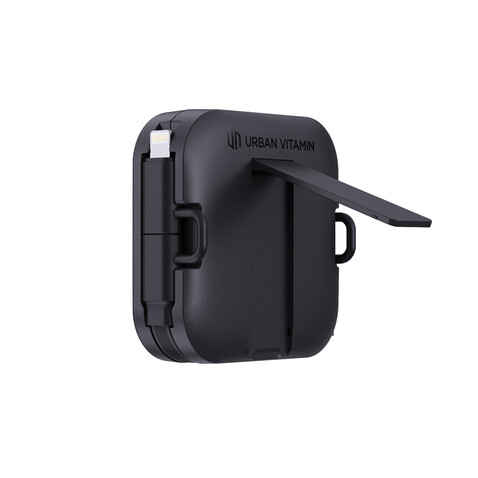 Urban Vitamin San Jose 100W-Halter mit einziehbarem Kabel schwarz bedrucken, Art.-Nr. P302.7201