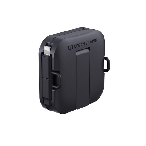 Urban Vitamin San Jose 100W-Halter mit einziehbarem Kabel schwarz bedrucken, Art.-Nr. P302.7201