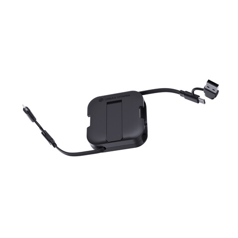 Urban Vitamin San Jose 100W-Halter mit einziehbarem Kabel schwarz bedrucken, Art.-Nr. P302.7201