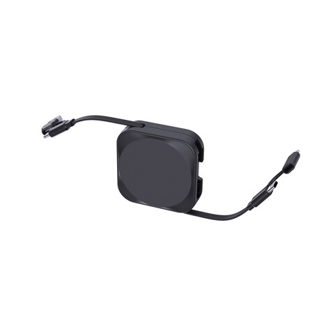Urban Vitamin San Jose 100W-Halter mit einziehbarem Kabel schwarz bedrucken, Art.-Nr. P302.7201
