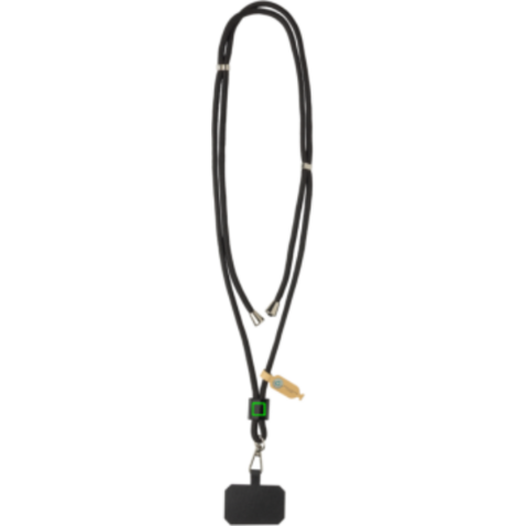 CarryLoop verstellbares Handyband aus RCS rec. PET schwarz bedrucken, Art.-Nr. P302.8101