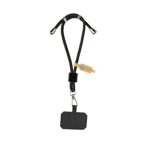 CarryLoop verstellbares Handy-Armband aus RCS rec. PET schwarz bedrucken, Art.-Nr. P302.8401