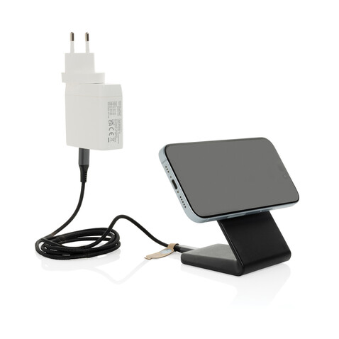 VoltPerch 15W magnetischer Wireless Charger aus RCS rec. ABS schwarz bedrucken, Art.-Nr. P309.0901