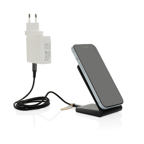 VoltPerch 15W magnetischer Wireless Charger aus RCS rec. ABS schwarz bedrucken, Art.-Nr. P309.0901
