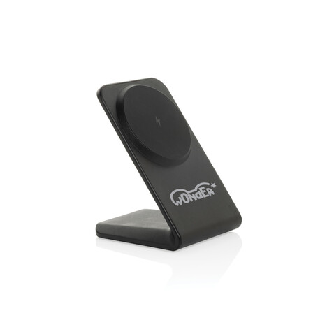 VoltPerch 15W magnetischer Wireless Charger aus RCS rec. ABS schwarz bedrucken, Art.-Nr. P309.0901