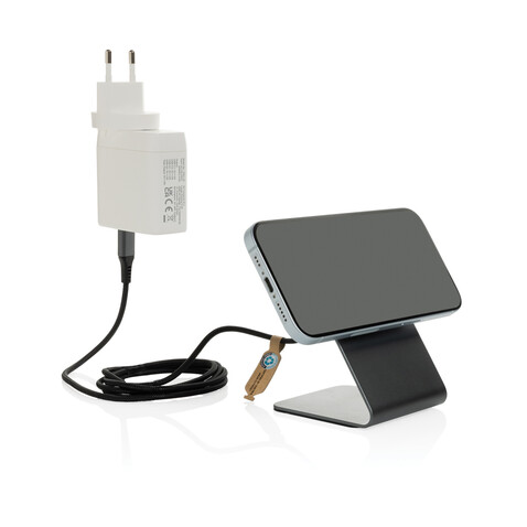 Terra Aluminium 15W magnetischer Wireless-Charger grau bedrucken, Art.-Nr. P309.1002
