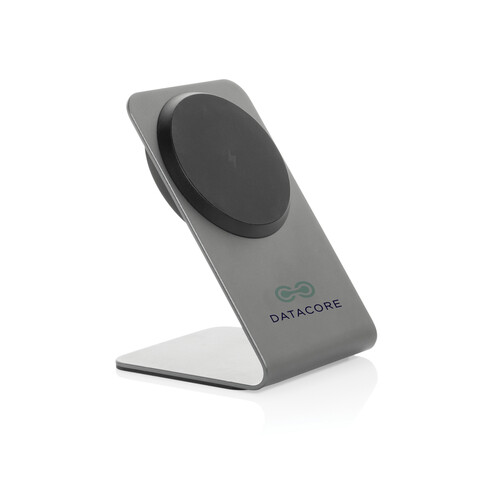 Terra Aluminium 15W magnetischer Wireless-Charger grau bedrucken, Art.-Nr. P309.1002