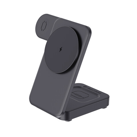 Urban Vitamin Arcadia 15W 3in1 Magnet-Charger aus RCS rABS schwarz bedrucken, Art.-Nr. P309.5101