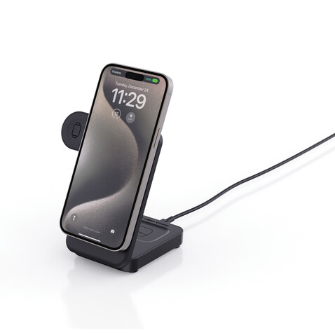 Urban Vitamin Arcadia 15W 3in1 Magnet-Charger aus RCS rABS schwarz bedrucken, Art.-Nr. P309.5101
