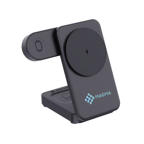 Urban Vitamin Arcadia 15W 3in1 Magnet-Charger aus RCS rABS schwarz bedrucken, Art.-Nr. P309.5101