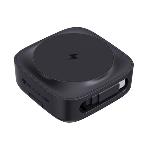 Urban Vitamin Goleta 2-in-1 15W Magnetic Wireless Charger schwarz bedrucken, Art.-Nr. P309.5301