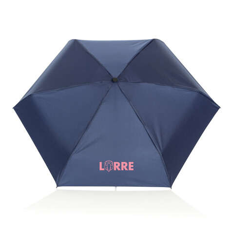 19,5“manueller Super-Mini-Schirm aus Aware™ rPET 190T Pongee navy blau bedrucken, Art.-Nr. P850.7425