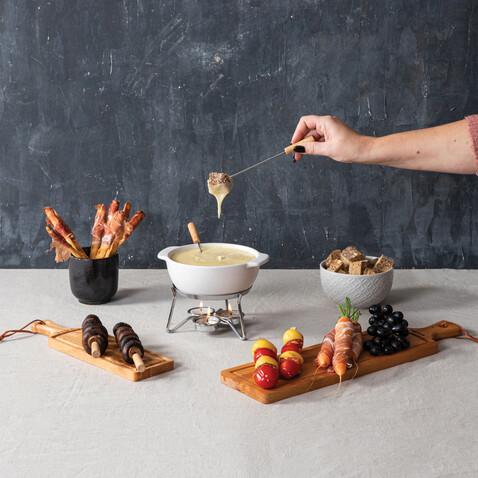 BOSKA Käse-Fondue Set Party - 750ml weiß bedrucken, Art.-Nr. RB853548