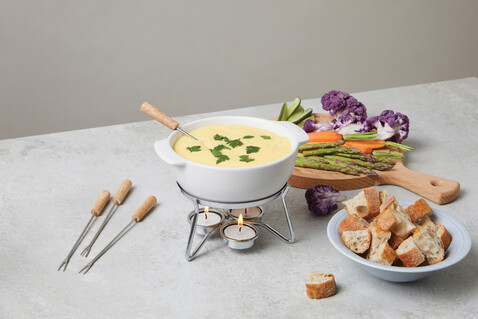BOSKA Käse-Fondue Set Party - 750ml weiß bedrucken, Art.-Nr. RB853548