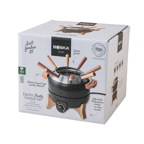BOSKA elektrisches Party Fondue Set - 2.3L (EU Type F) schwarz bedrucken, Art.-Nr. RB853570 BOSKA elektrisches Party Fondue Set - 2.3L (EU Type F) schwarz bedrucken, Art.-Nr. RB853570