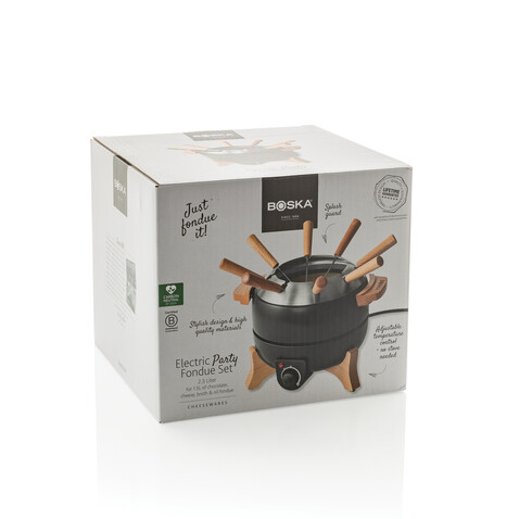 BOSKA elektrisches Party Fondue Set - 2.3L (EU Type F) schwarz bedrucken, Art.-Nr. RB853570 BOSKA elektrisches Party Fondue Set - 2.3L (EU Type F) schwarz bedrucken, Art.-Nr. RB853570