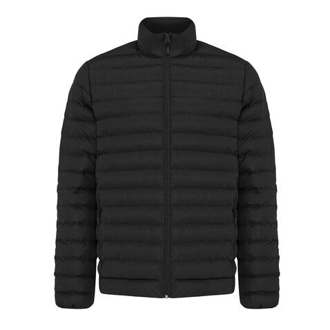 IQONIQ Maiko Herren Steppjacke aus recyceltem Polyester schwarz bedrucken, Art.-Nr. T1703.001.4XL