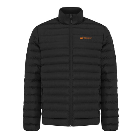 IQONIQ Maiko Herren Steppjacke aus recyceltem Polyester schwarz bedrucken, Art.-Nr. T1703.001.4XL