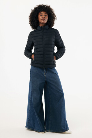 IQONIQ Maiko Damen Steppjacke aus recyceltem Polyester schwarz bedrucken, Art.-Nr. T4703.001.XL