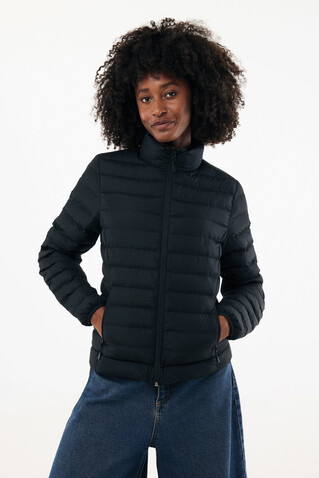 IQONIQ Maiko Damen Steppjacke aus recyceltem Polyester schwarz bedrucken, Art.-Nr. T4703.001.XL