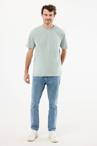 IQONIQ Nikko Heavyweight T-Shirt aus recycelter Baumwolle Iceberg green bedrucken, Art.-Nr. T9106.023.XXXL