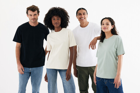 IQONIQ Nikko Heavyweight T-Shirt aus recycelter Baumwolle Iceberg green bedrucken, Art.-Nr. T9106.023.XXXL